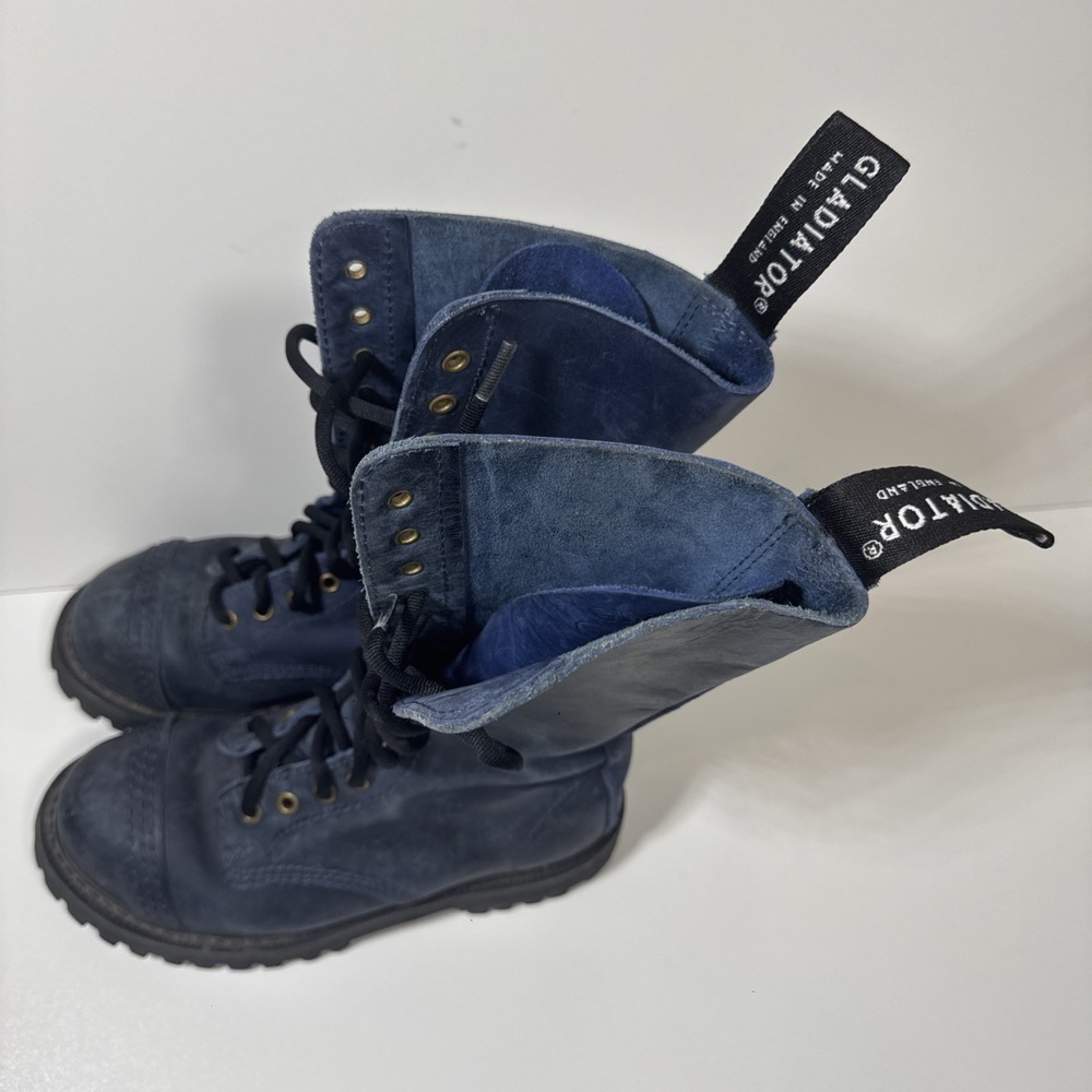 Vintage 90s‎ Gladiator Steel Toe Boots Made in England UK 3 W 5.5 6 Grunge Punk - Picture 3 of 12